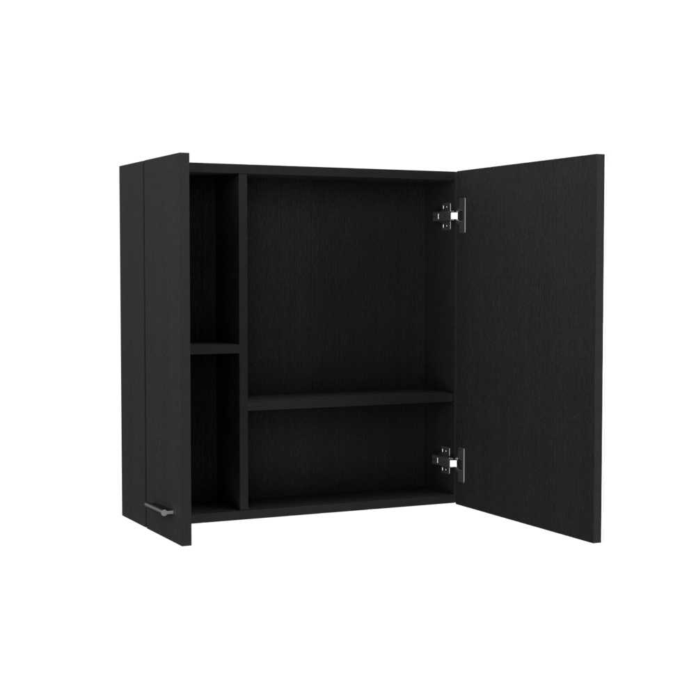 Gabinete de Baño Barcelona Wengue 60x60cm Cuadrado con Espejo y con Dos Entrepaños - Gabinetes | Bylmo