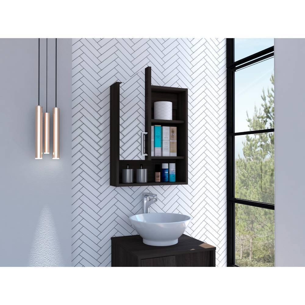 Gabinete Eco Roble 46 cm con Espejo y Entrepaños - Gabinetes | Bylmo