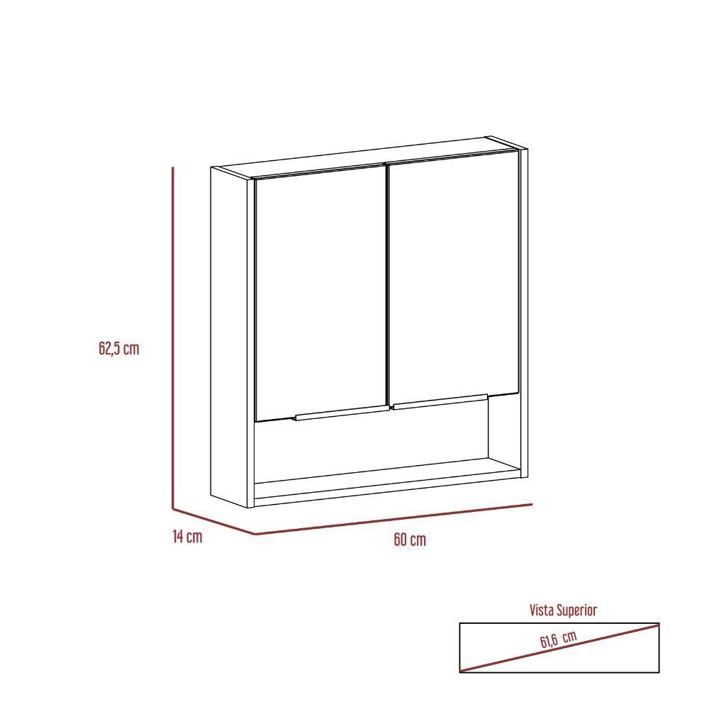 Gabinete Jaspe Olivo 60 cm con Dos Puertas y Espejo - Gabinetes | Bylmo