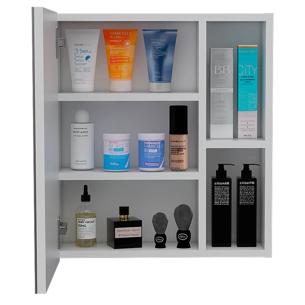 Gabinete de Baño Labelle Blanco 45x49.7cm Cuadrado con Espejo y con Tres Entrepaños - Gabinetes | Bylmo