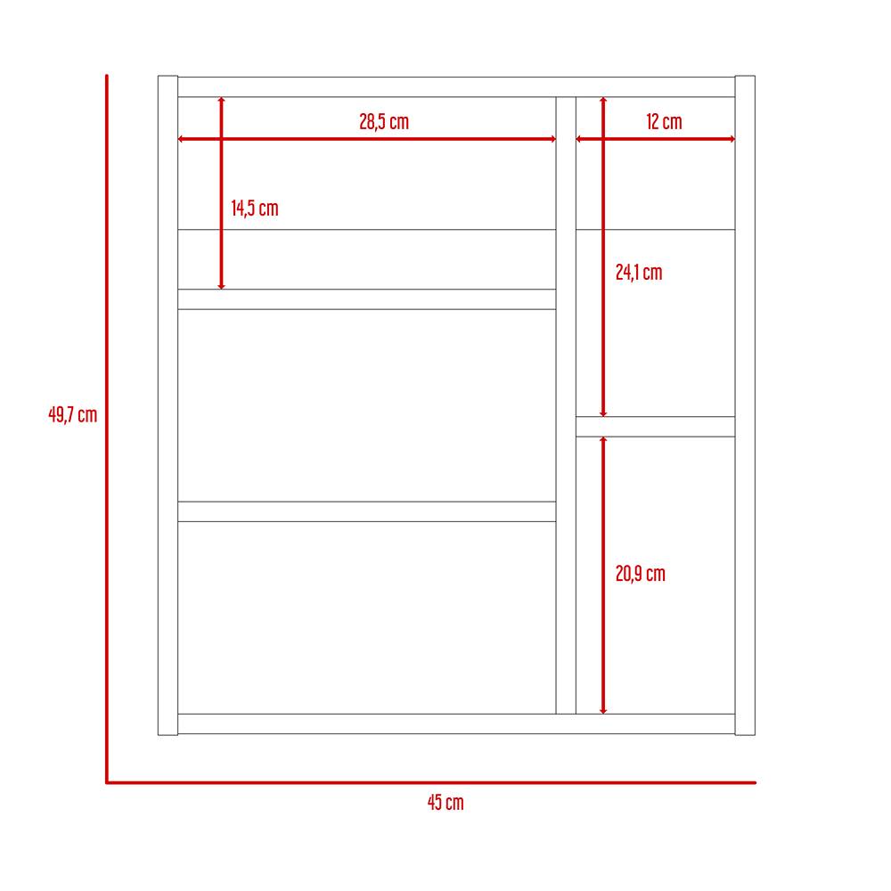 Gabinete de Baño Labelle Blanco 45x49.7cm Cuadrado con Espejo y con Tres Entrepaños - Gabinetes | Bylmo