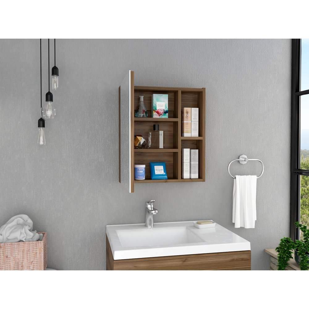 Gabinete de Baño Labelle Gales 45x49.7cm Cuadrado con Espejo y con Tres Entrepaños - Gabinetes | Bylmo