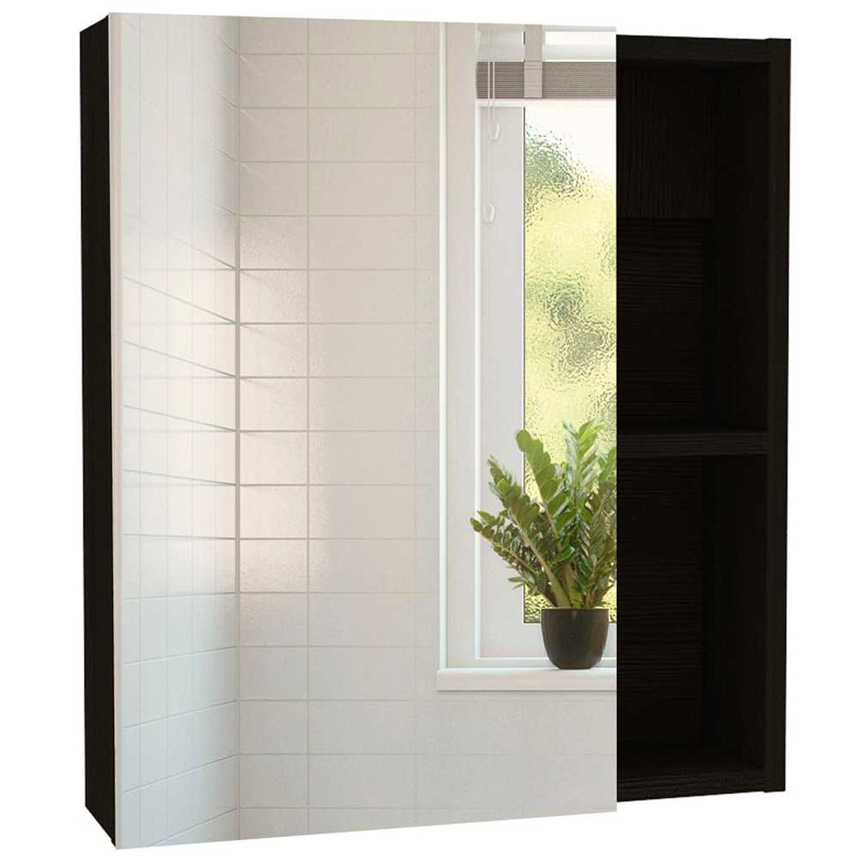 Gabinete de Baño Labelle Plus Wengue 45x49.7cm Cuadrado con Espejo y con Tres Entrepaños - Gabinetes | Bylmo