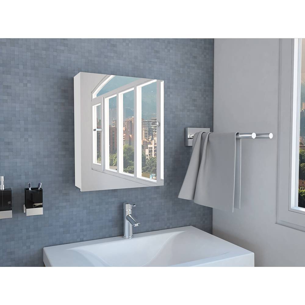 Gabinete de Baño Lumo Blanco 40x50.5cm Cuadrado con Espejo y con Un Entrepaño - Gabinetes | Bylmo