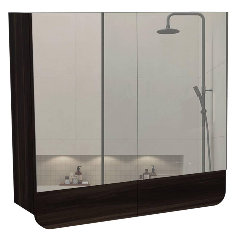 Gabinete Luv Habano y Gris 45 cm con Dos Puertas y Espejo - Gabinetes | Bylmo