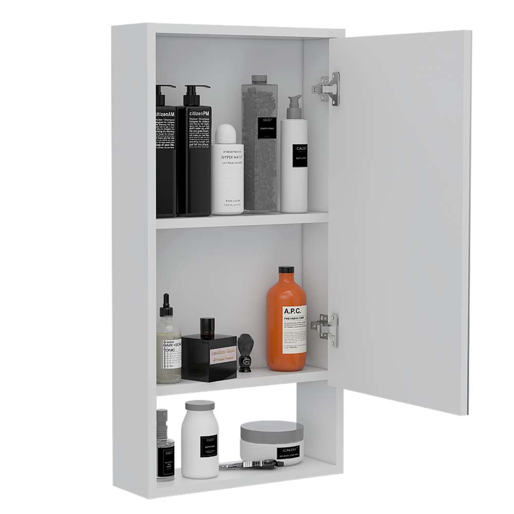 Gabinete de Baño Mariana Blanco 45.5x90cm Rectangular con Espejo y con Dos Entrepaños - Gabinetes | Bylmo