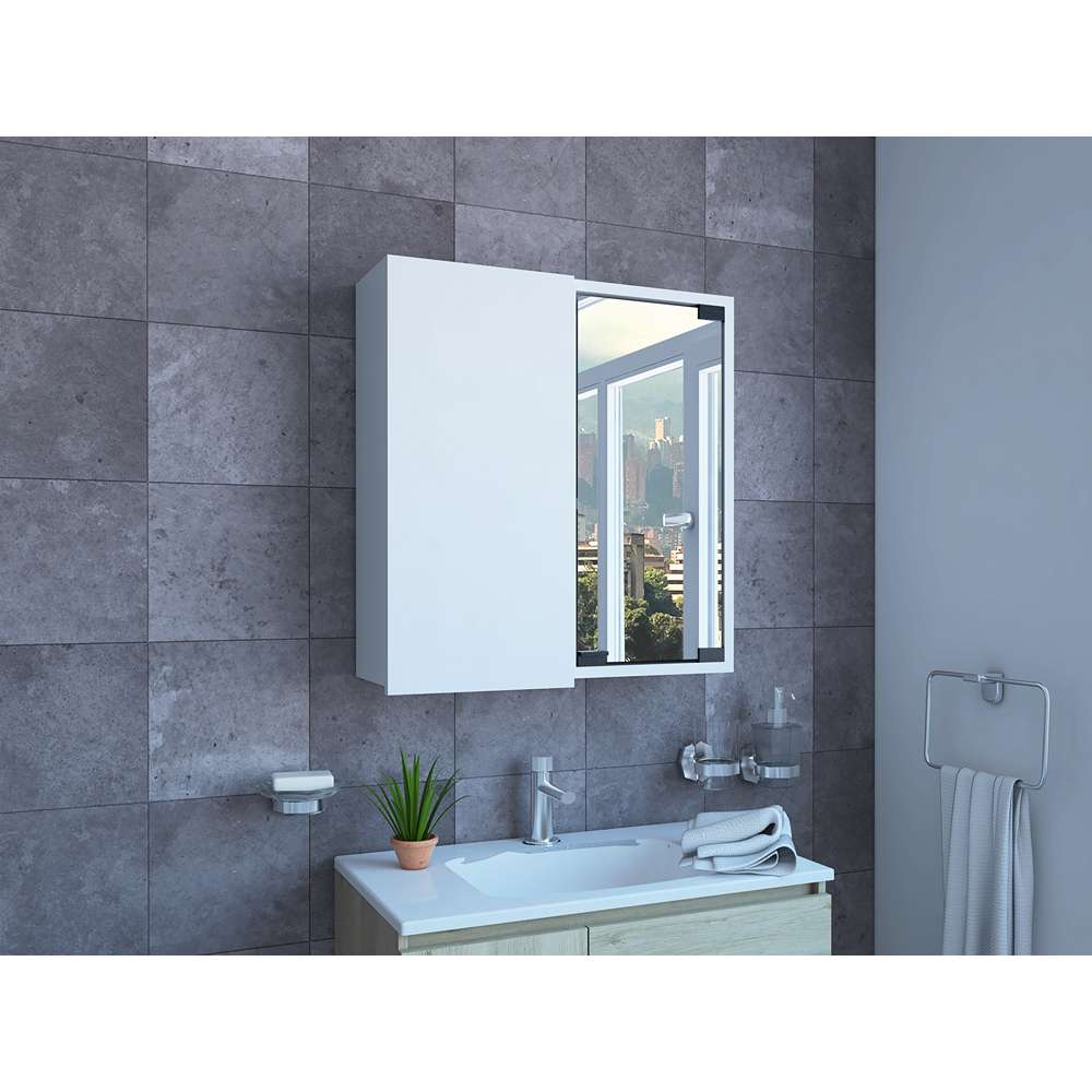 Gabinete Miro Blanco 50 cm con Dos Puertas y Espejo - Gabinetes | Bylmo