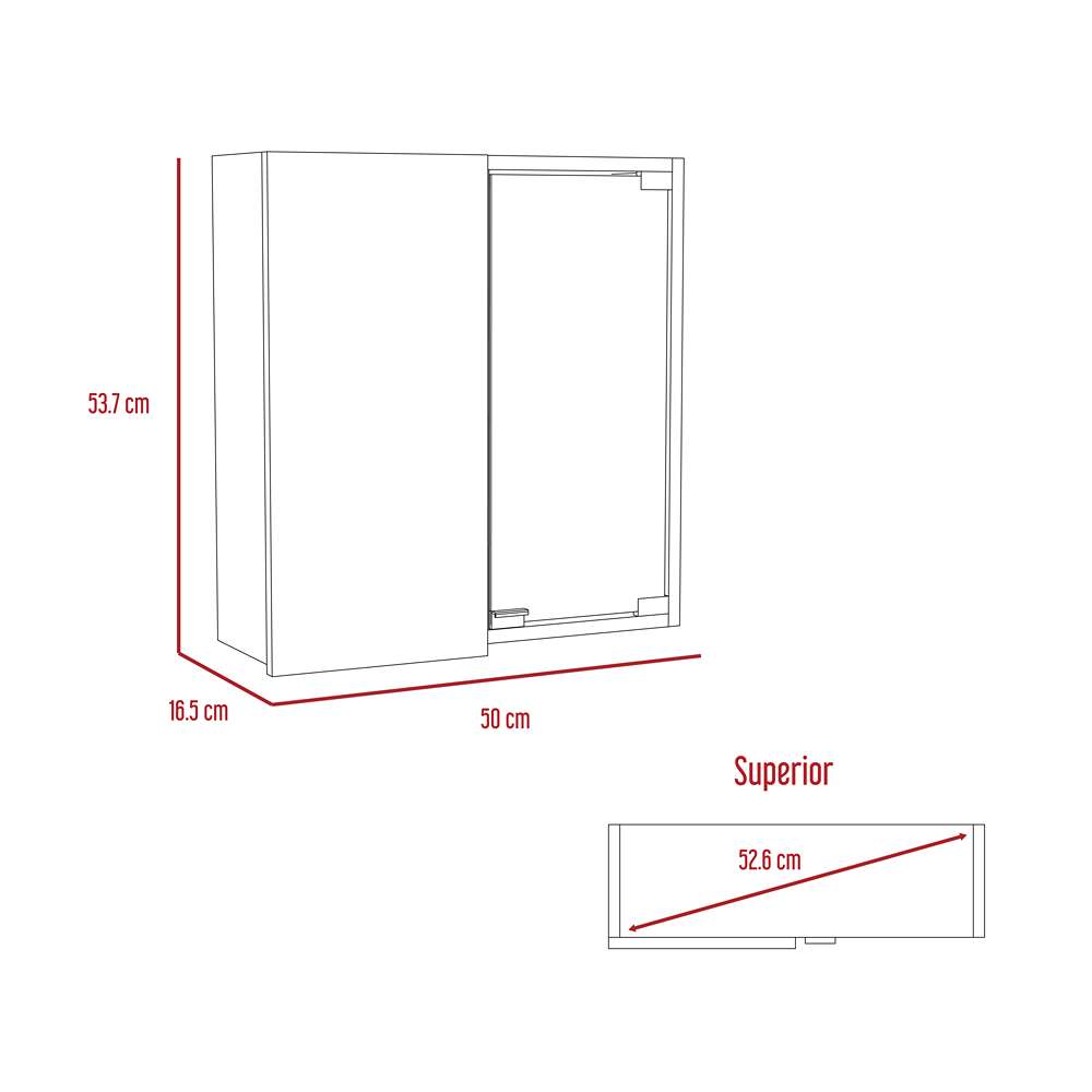 Gabinete Miro Blanco 50 cm con Dos Puertas y Espejo - Gabinetes | Bylmo
