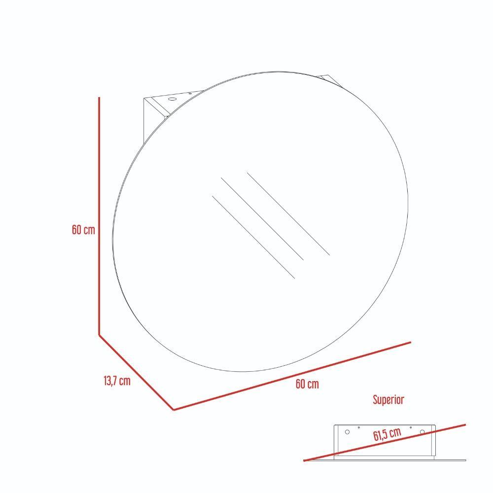 Gabinete Oval Wengue 60 cm con Espejo - Gabinetes | Bylmo