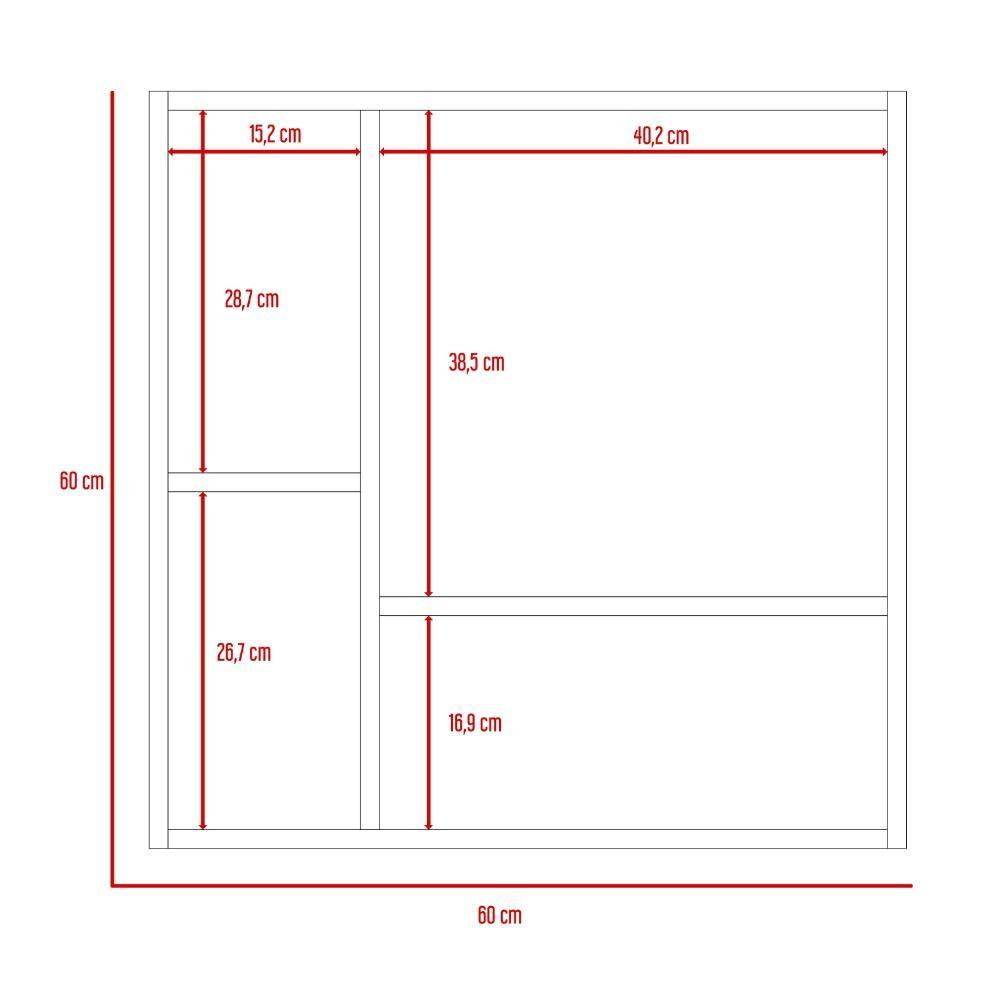Gabinete de Baño Sines Wengue 60x60cm Cuadrado con Espejo y con Dos Entrepaños - Gabinetes | Bylmo