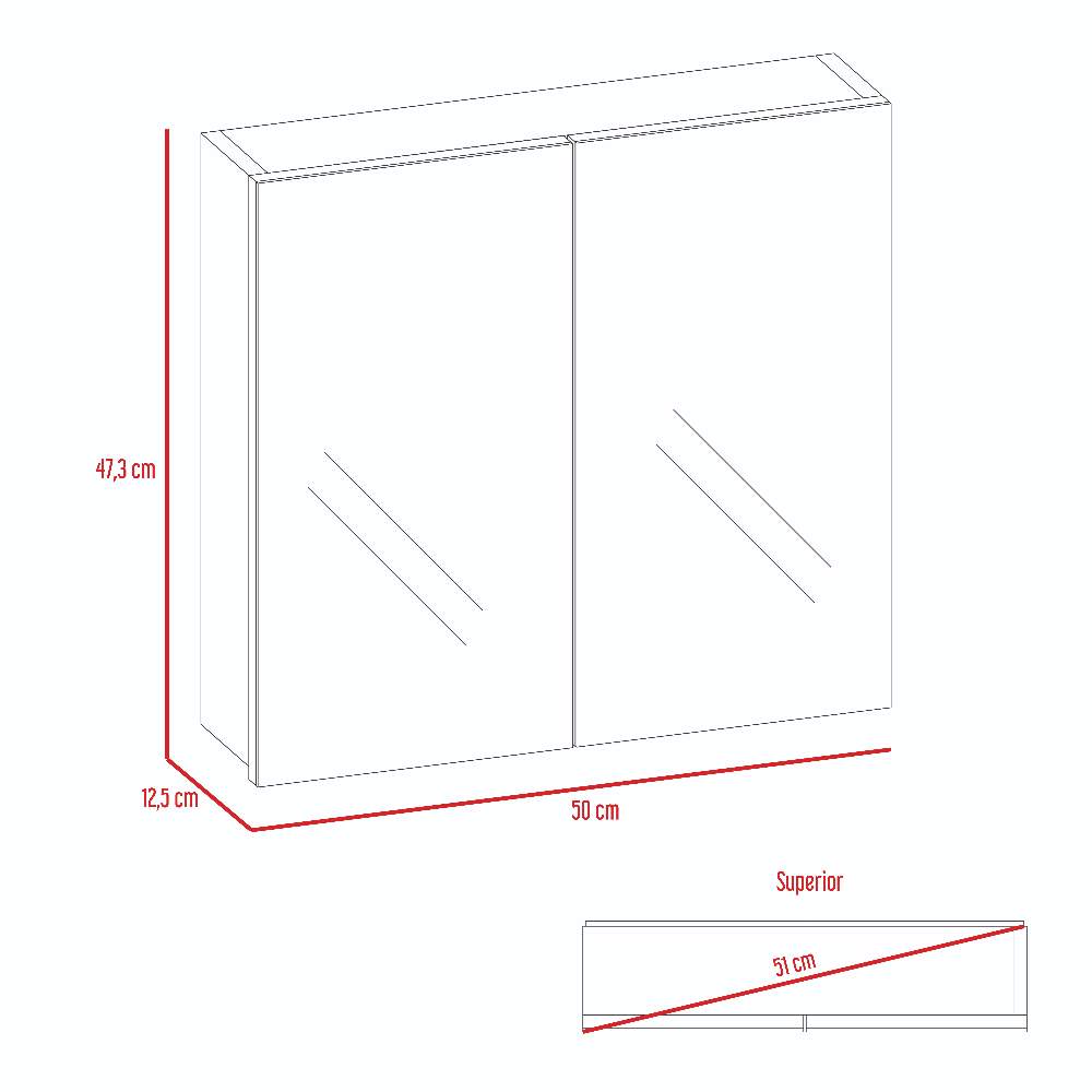 Gabinete Vanta Blanco 50 cm con Espejo - Gabinetes | Bylmo