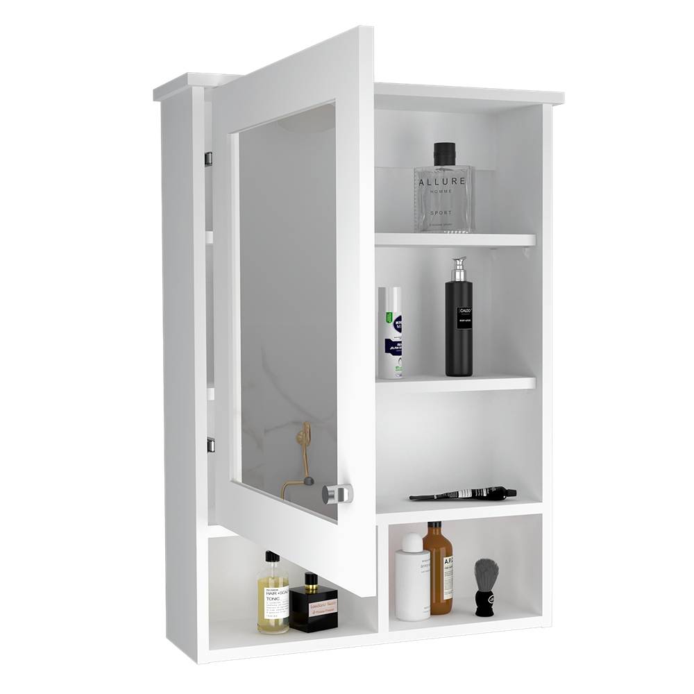 Gabinete de Baño Viña Blanco 53x73.6cm Cuadrado con Espejo y con Tres Entrepaños - Gabinetes | Bylmo