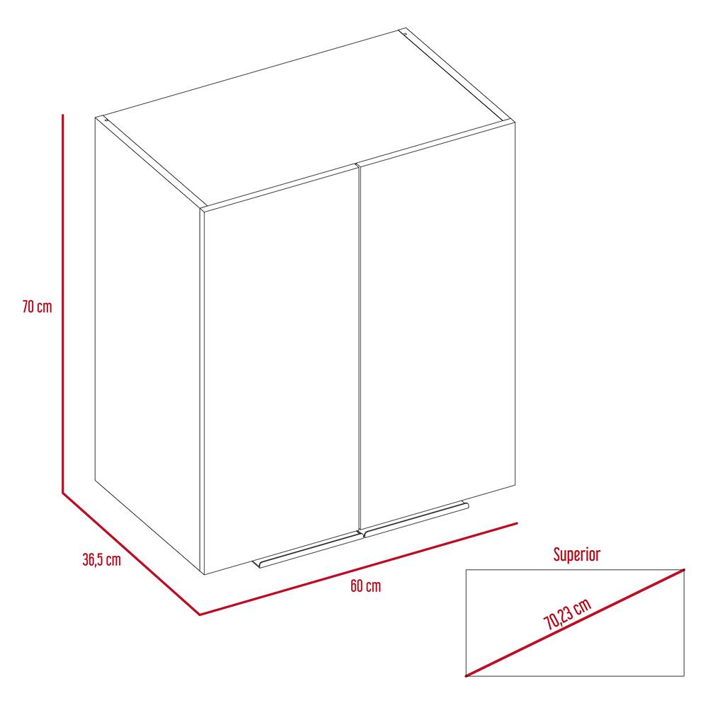 Mueble Auxiliar Nantes Plus Blanco 60 cm con Dos Puertas - Cocinas | Bylmo