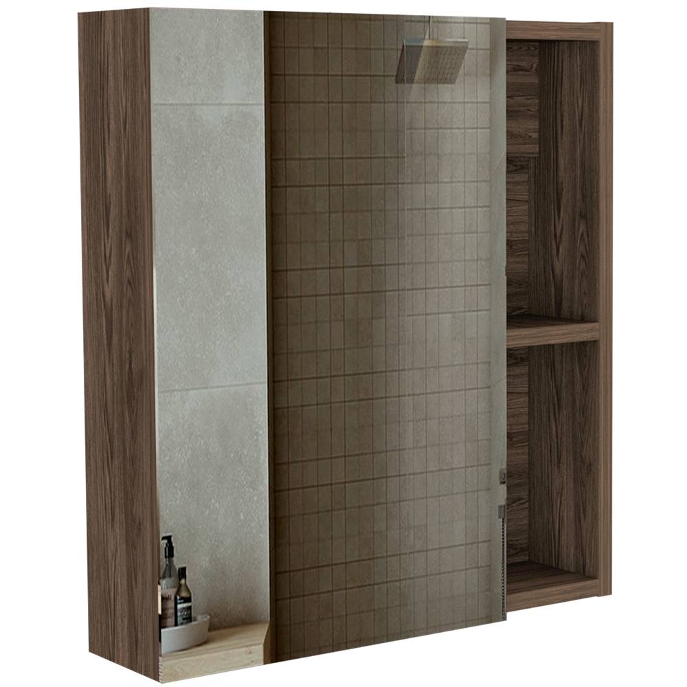 Gabinete de Baño Labelle Coñac 45x49.7cm Cuadrado con Espejo y con Tres Entrepaños - Gabinetes | Bylmo