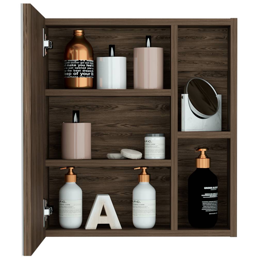 Gabinete de Baño Labelle Coñac 45x49.7cm Cuadrado con Espejo y con Tres Entrepaños - Gabinetes | Bylmo