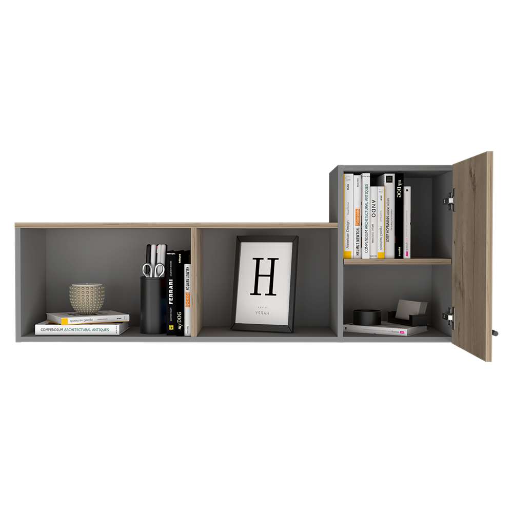 Biblioteca Flotante Newport Duna 122 cm con Entrepaños y Puerta - Bibliotecas | Bylmo