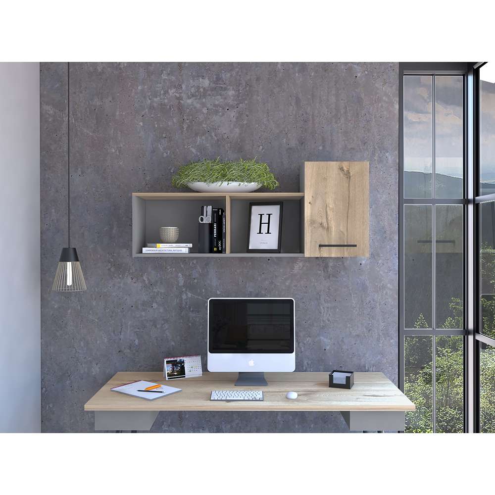 Biblioteca Flotante Newport Duna 122 cm con Entrepaños y Puerta - Bibliotecas | Bylmo