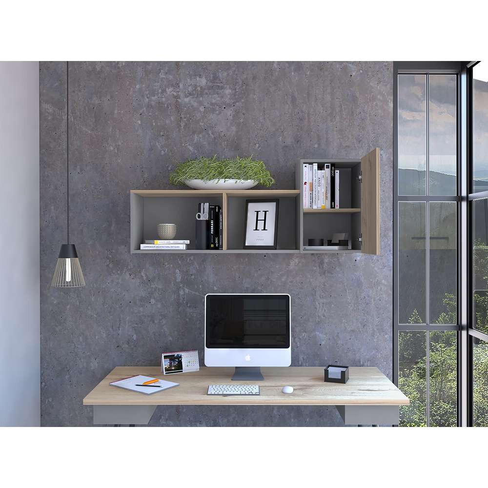 Biblioteca Flotante Newport Duna 122 cm con Entrepaños y Puerta - Bibliotecas | Bylmo