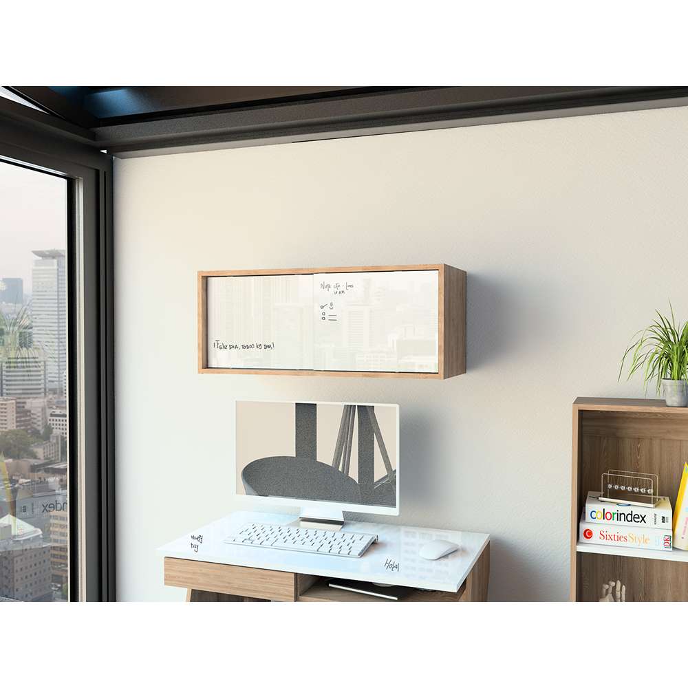 Gabinete de Baño Note Miel y Blanco 81x33cm Rectangular sin Entrepaños - Gabinetes | Bylmo