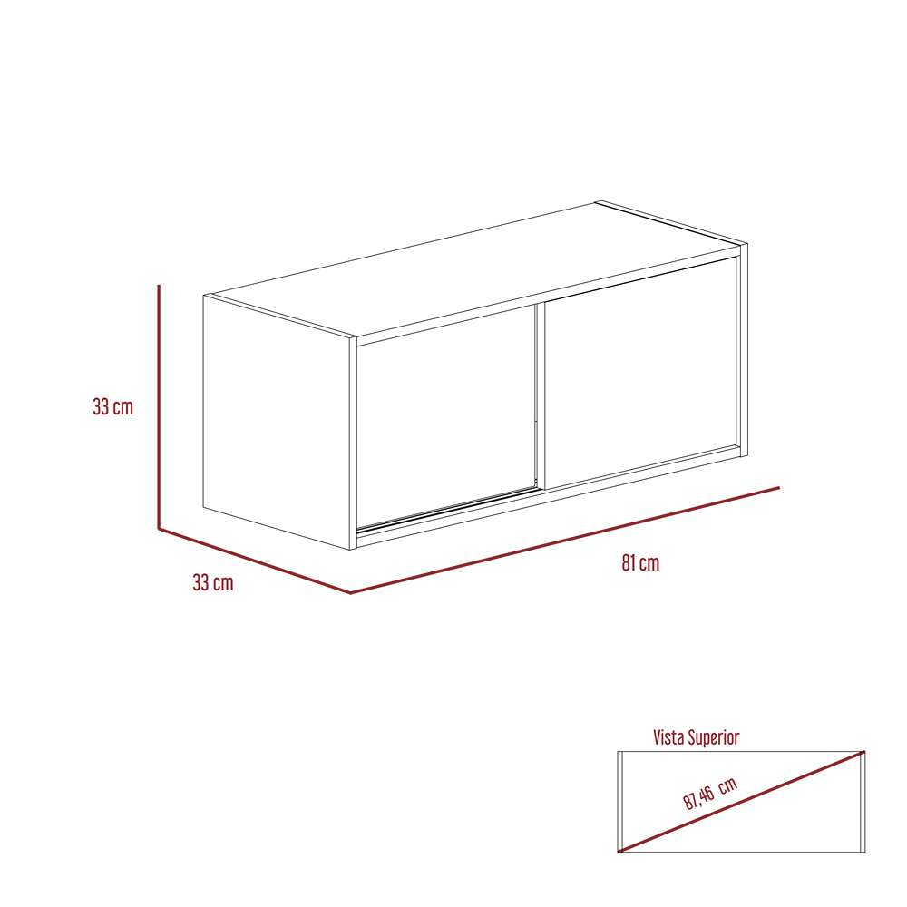 Gabinete de Baño Note Miel y Blanco 81x33cm Rectangular sin Entrepaños - Gabinetes | Bylmo