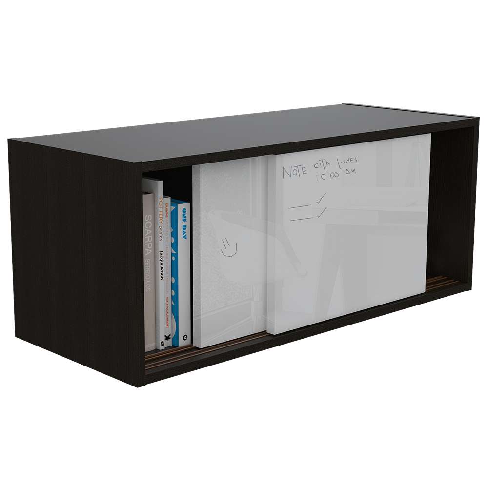 Mueble Note Wengue y Blanco 81 cm con Puertas Corredizas - Gabinetes | Bylmo