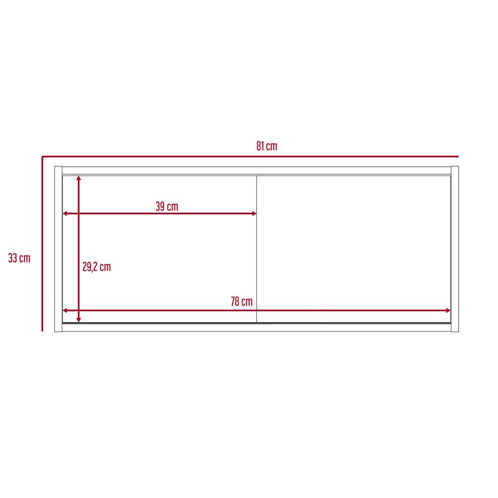 Mueble Note Wengue y Blanco 81 cm con Puertas Corredizas - Gabinetes | Bylmo