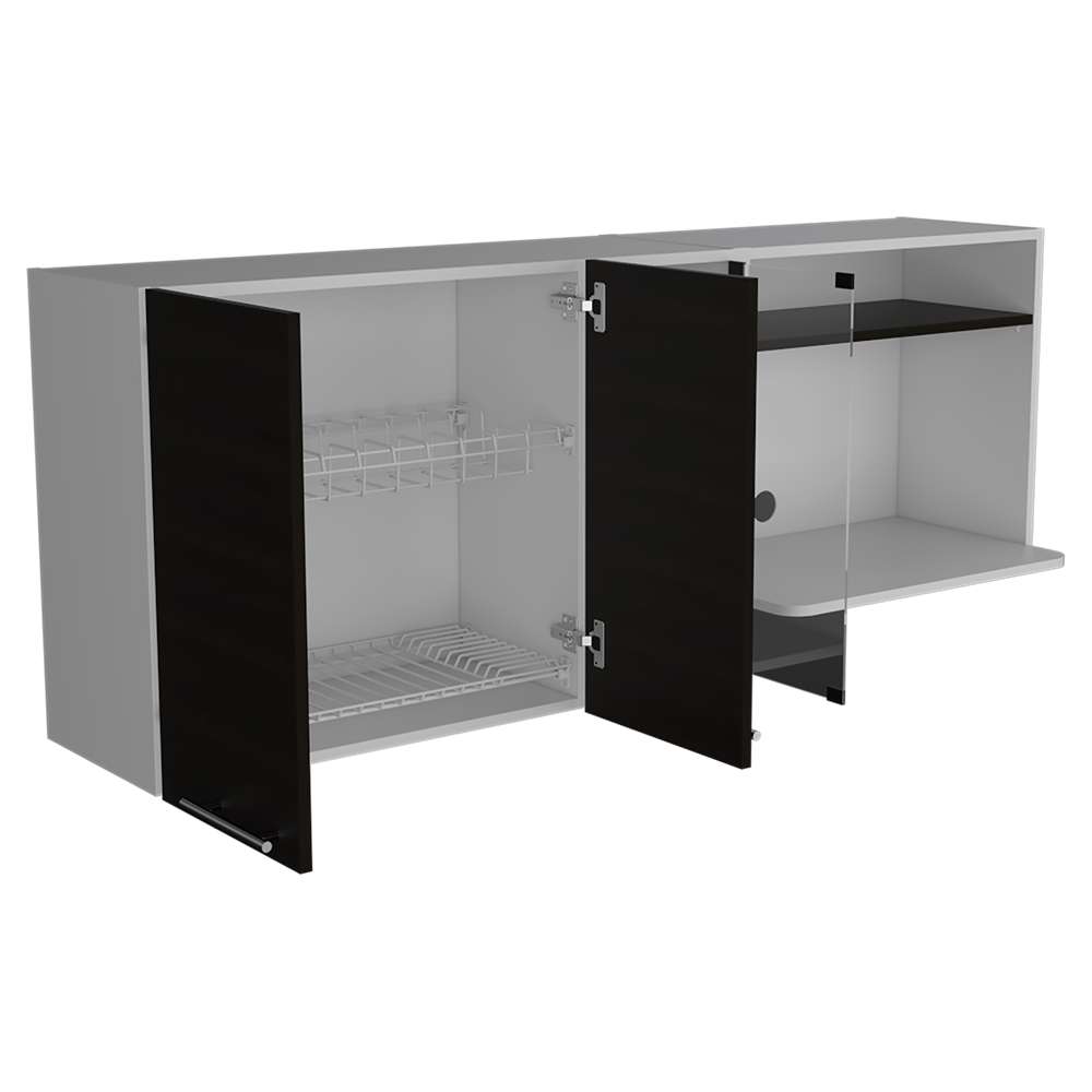 Mueble Superior de Cocina Blanco 150x60.2cm con Dos Entrepaños y con Tres Puertas - Cocinas | Bylmo