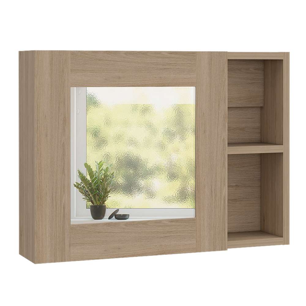 Gabinete Cairo Rovere 55 cm con Espejo y Entrepaños - Gabinetes | Bylmo