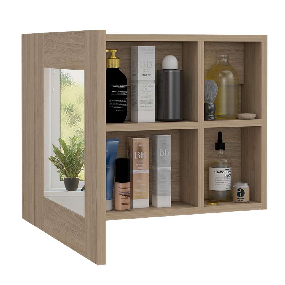 Gabinete Cairo Rovere 55 cm con Espejo y Entrepaños - Gabinetes | Bylmo