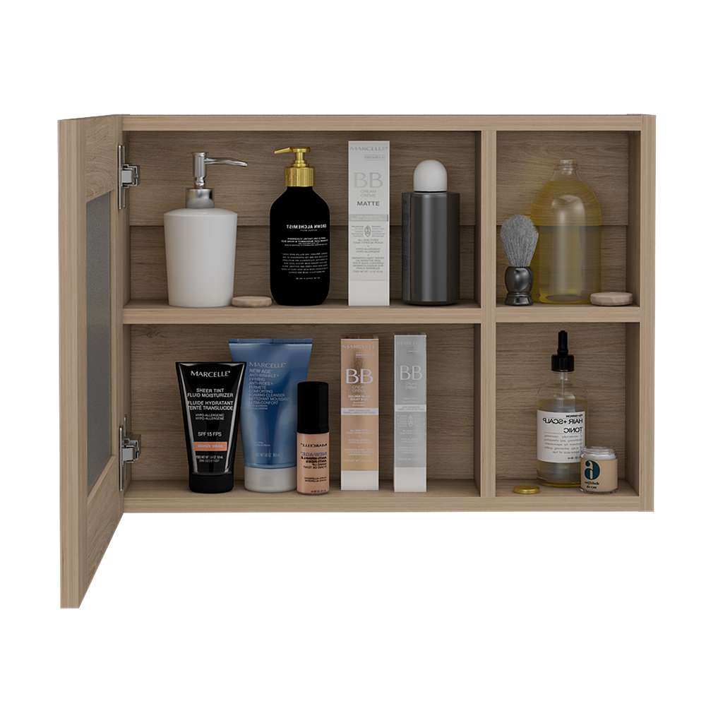 Gabinete Cairo Rovere 55 cm con Espejo y Entrepaños - Gabinetes | Bylmo