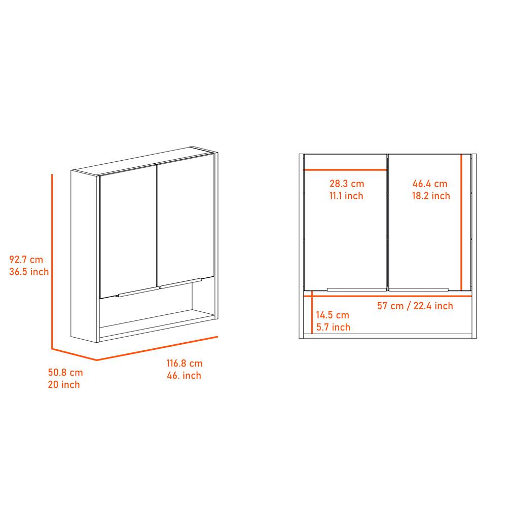 Gabinete de Baño Jaspe Wengue 60x62.5cm Cuadrado con Espejo y con Tres Entrepaños - Gabinetes | Bylmo