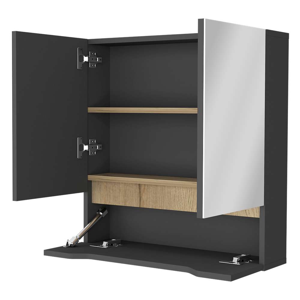 Gabinete de Baño Laurent Plomo 60 cm con Dos Puertas y Entrepaños - Gabinetes de Baño | Bylmo