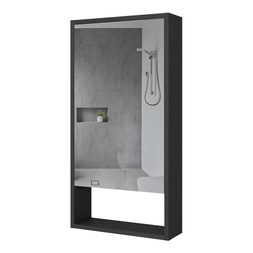 Gabinete de Baño Mariana Wengue 45.5x90cm Rectangular con Espejo y con Dos Entrepaños - Gabinetes | Bylmo