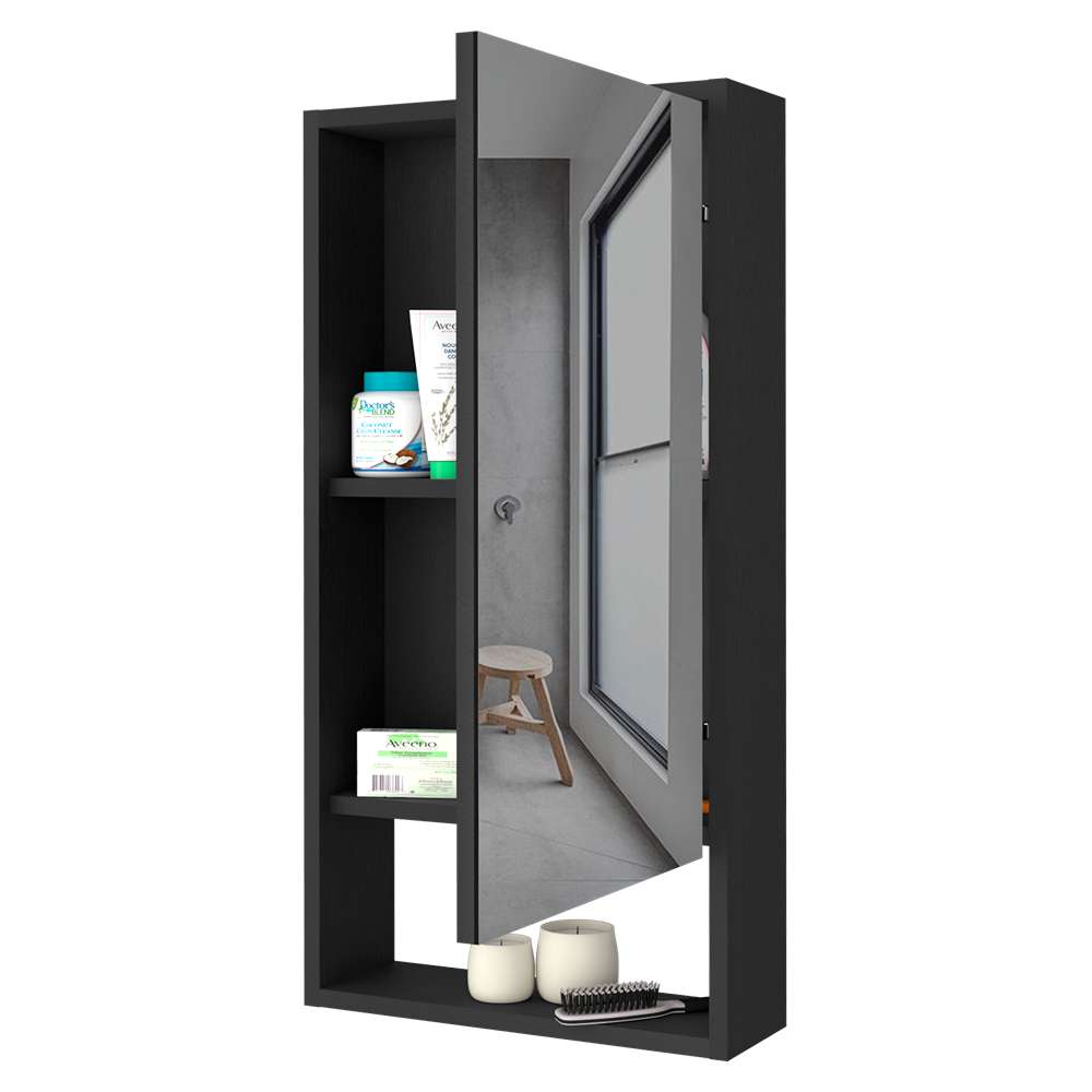 Gabinete de Baño Mariana Wengue 45.5x90cm Rectangular con Espejo y con Dos Entrepaños - Gabinetes | Bylmo