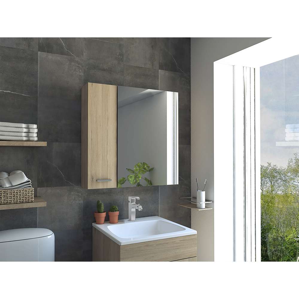 Gabinete Sines Rovere 60 cm con Dos Puertas y Espejo - Gabinetes | Bylmo