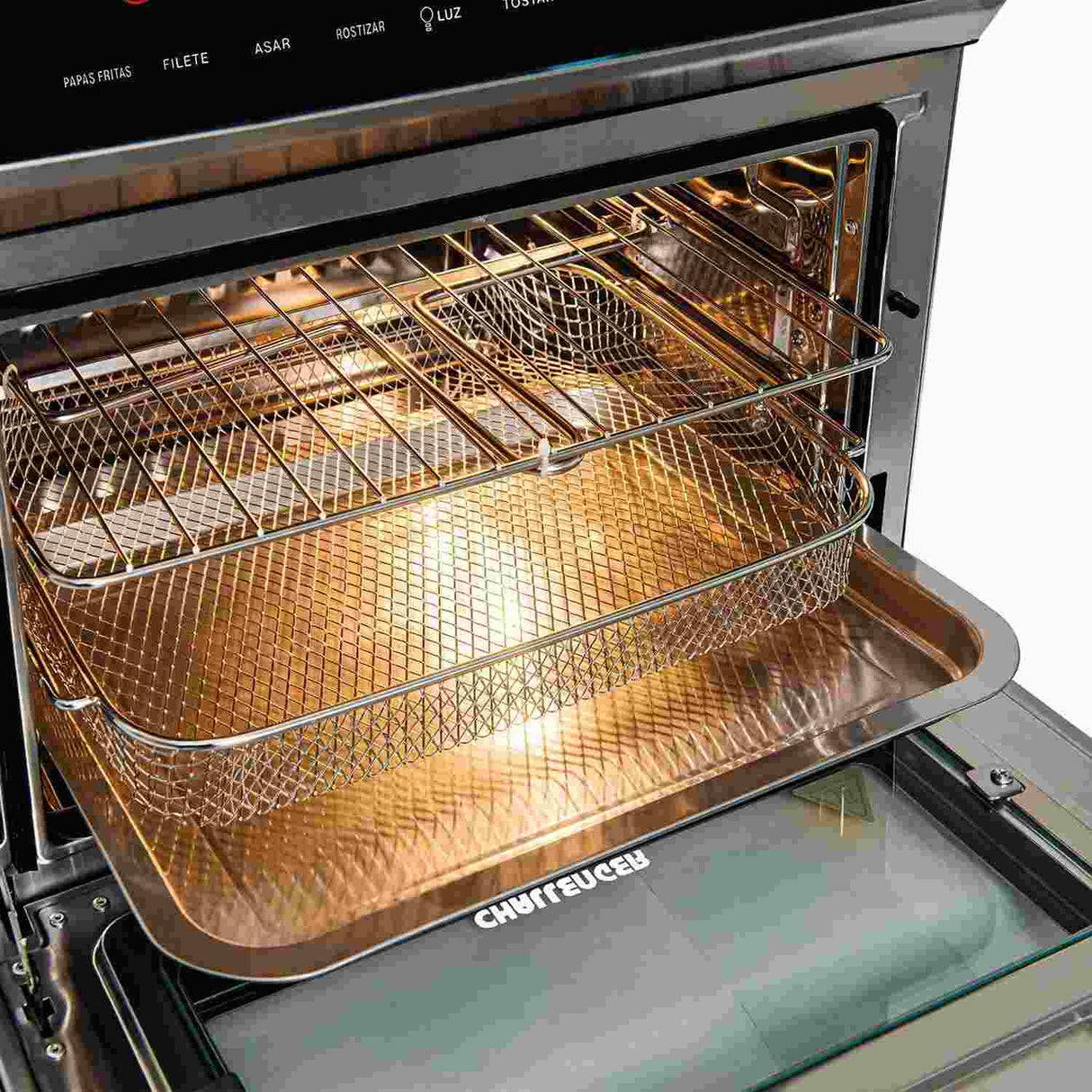 Horno Freidor Acero 41x38cm de 23 Litros con Pantalla Digital y Once Funciones - Electrodomesticos | Bylmo