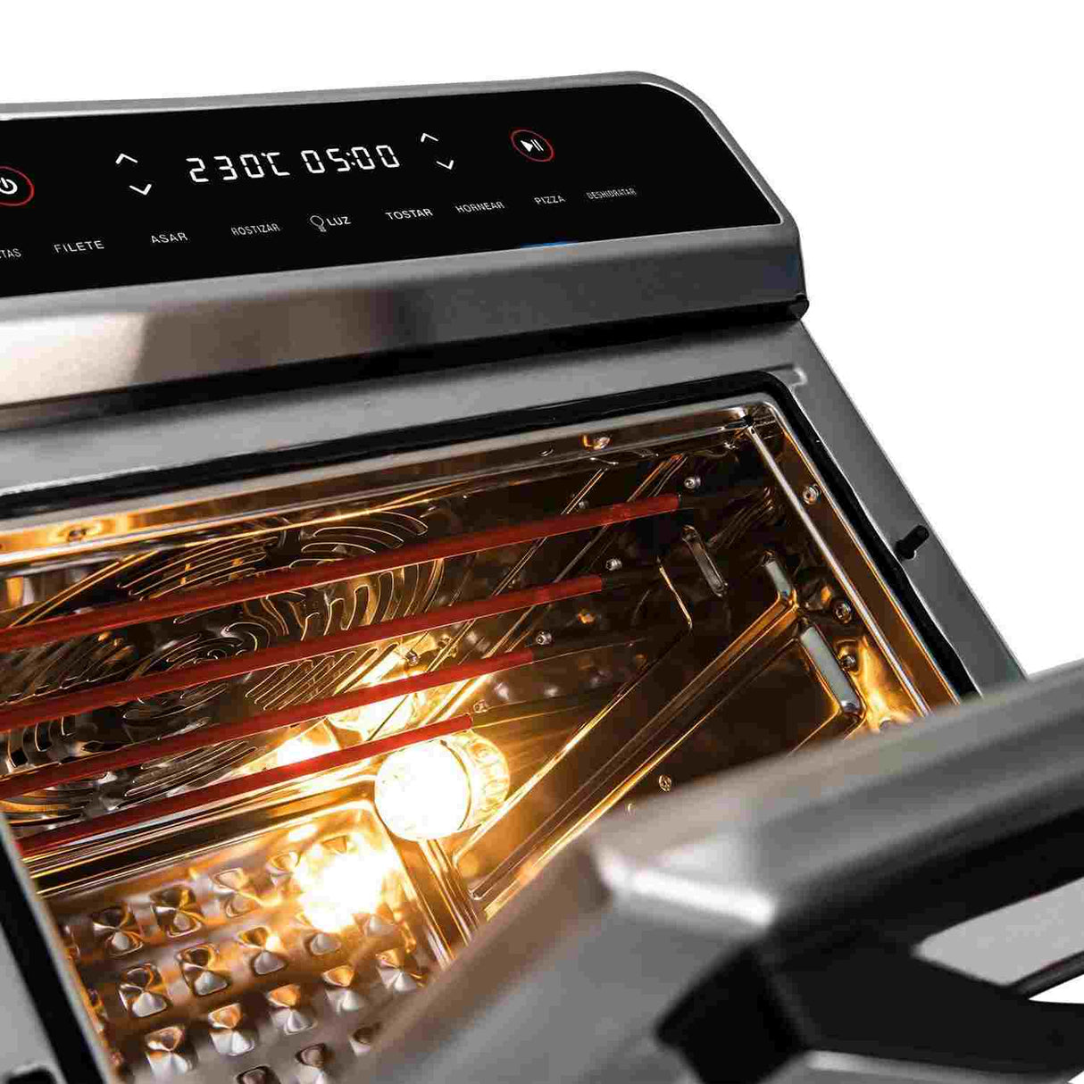 Horno Freidor Acero 41x38cm de 23 Litros con Pantalla Digital y Once Funciones - Electrodomesticos | Bylmo