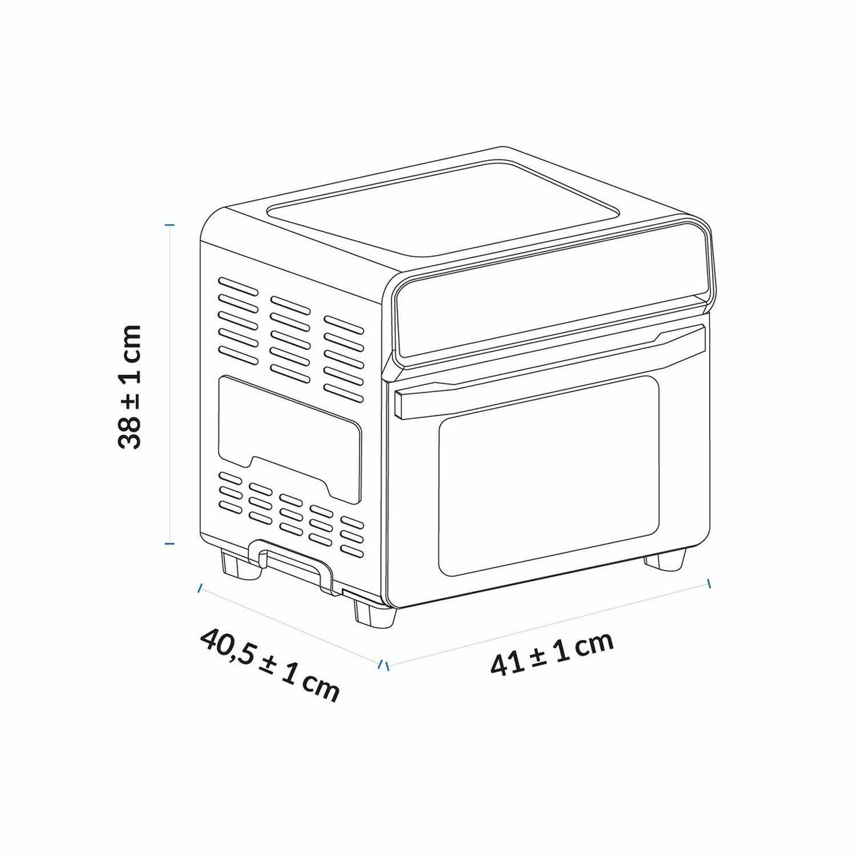 Horno Freidor Acero 41x38cm de 23 Litros con Pantalla Digital y Once Funciones - Electrodomesticos | Bylmo
