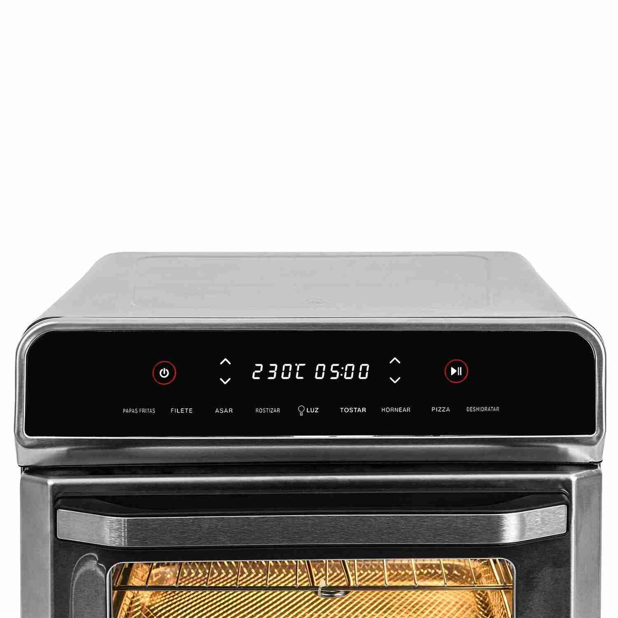 Horno Freidor Acero 41x38cm de 23 Litros con Pantalla Digital y Once Funciones - Electrodomesticos | Bylmo