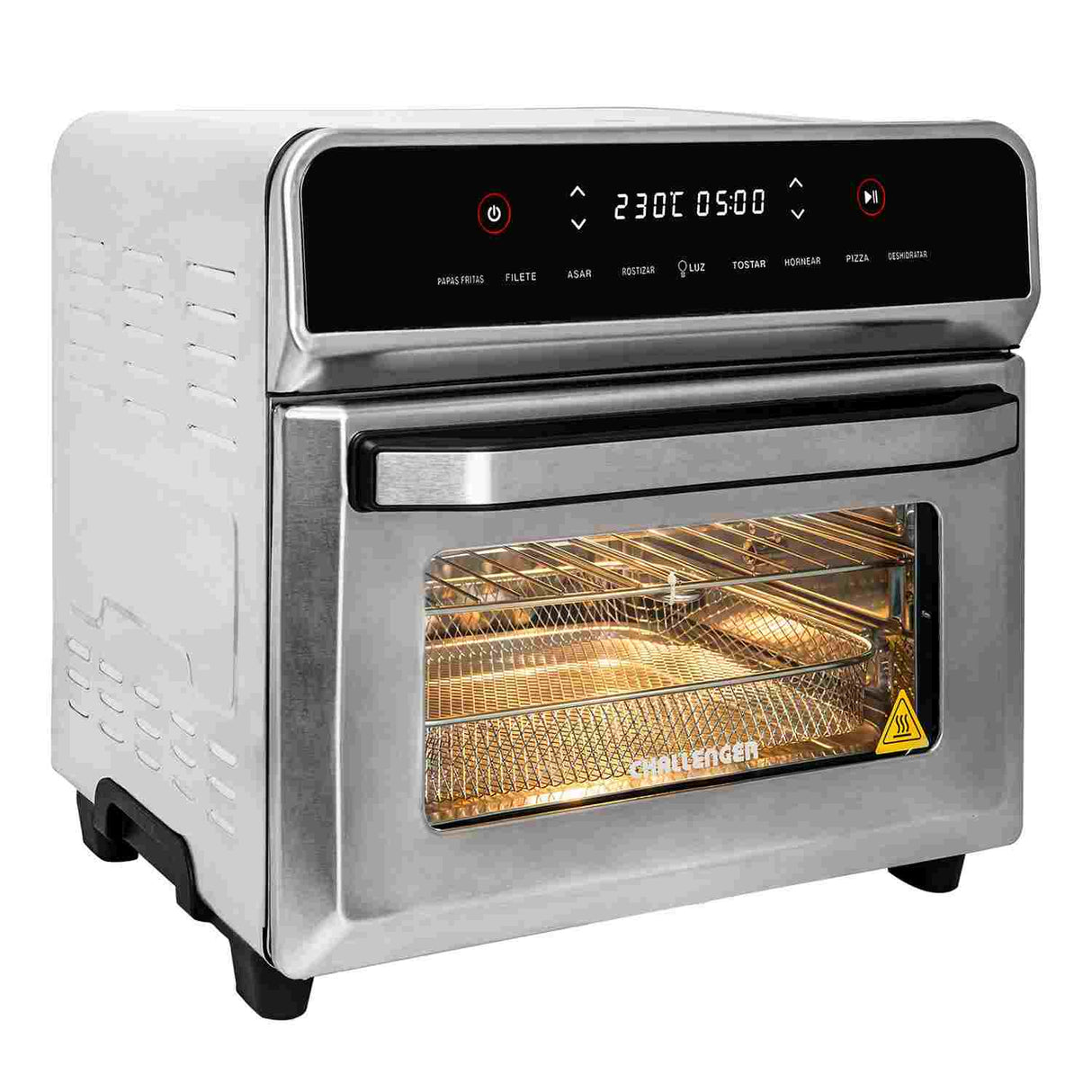Horno Freidor Acero 41x38cm de 23 Litros con Pantalla Digital y Once Funciones - Electrodomesticos | Bylmo