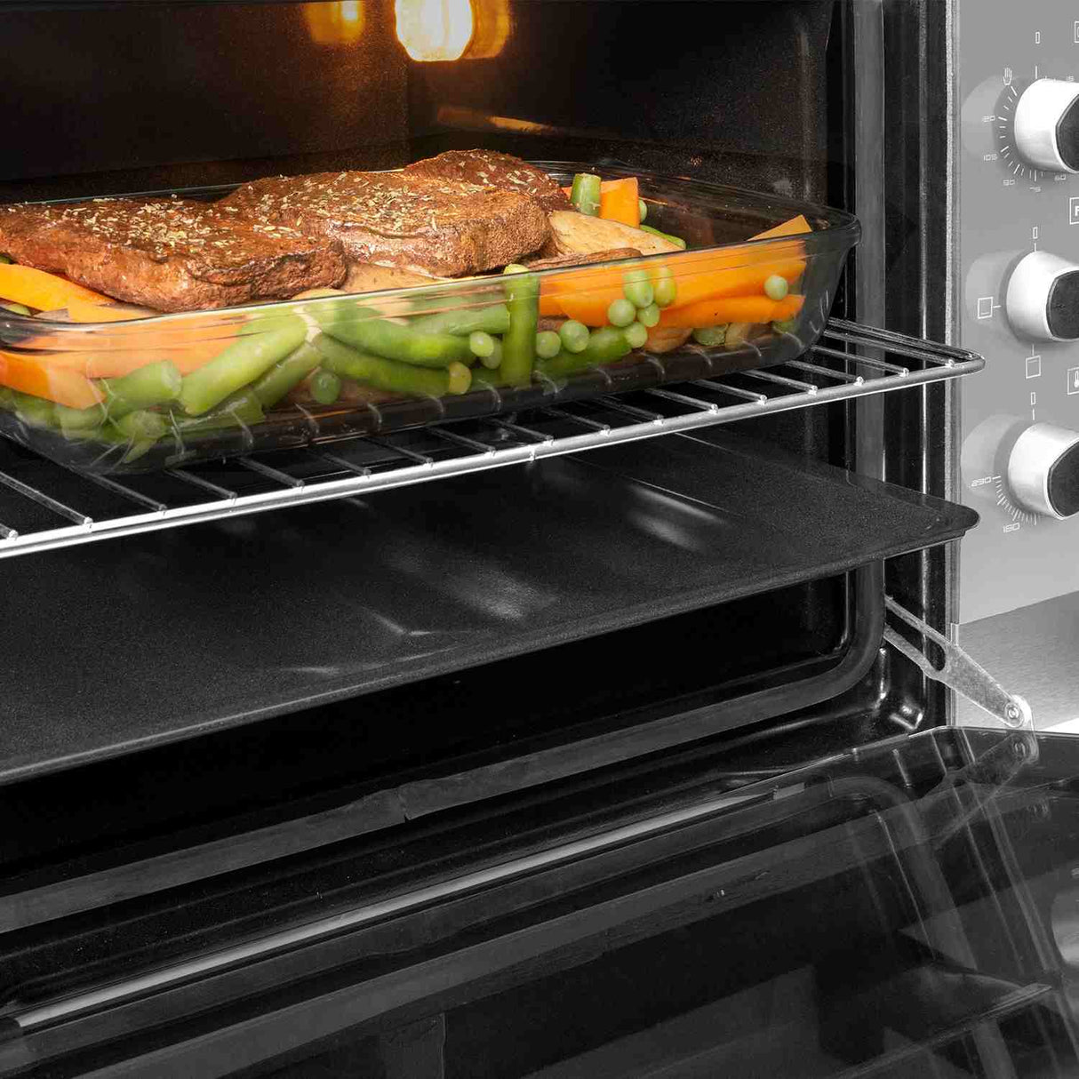 Horno de Empotrar Electrico Challenger Acero 60x36cm 36 Litros y con Temporizador - Electrodomesticos | Bylmo