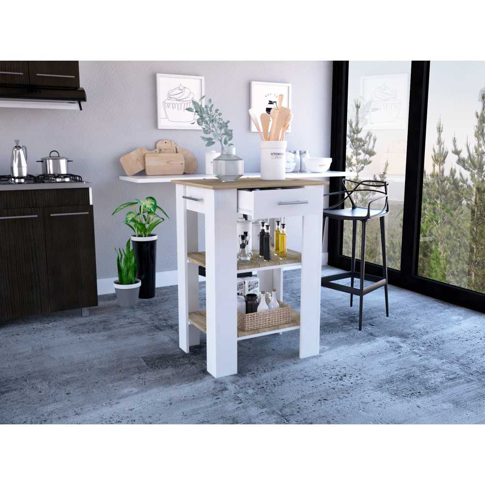 Mueble Auxiliar de Cocina Cala Duna y Blanco 65 cm con Entrepaños - Muebles Organizadores | Bylmo