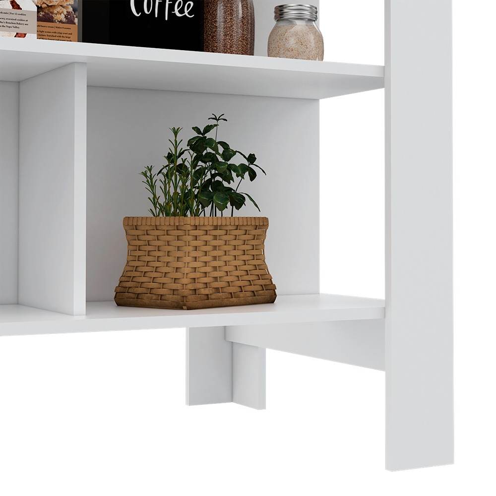 Isla de Cocina Cala Blanco Duna 103 cm con Entrepaños - Barras y Muebles Auxiliares | Bylmo