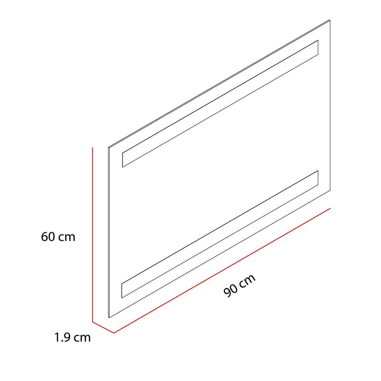 Espejo de Baño Udine Plateado 90x60cm Rectangular con Biselado - Espejos de Baño | Bylmo