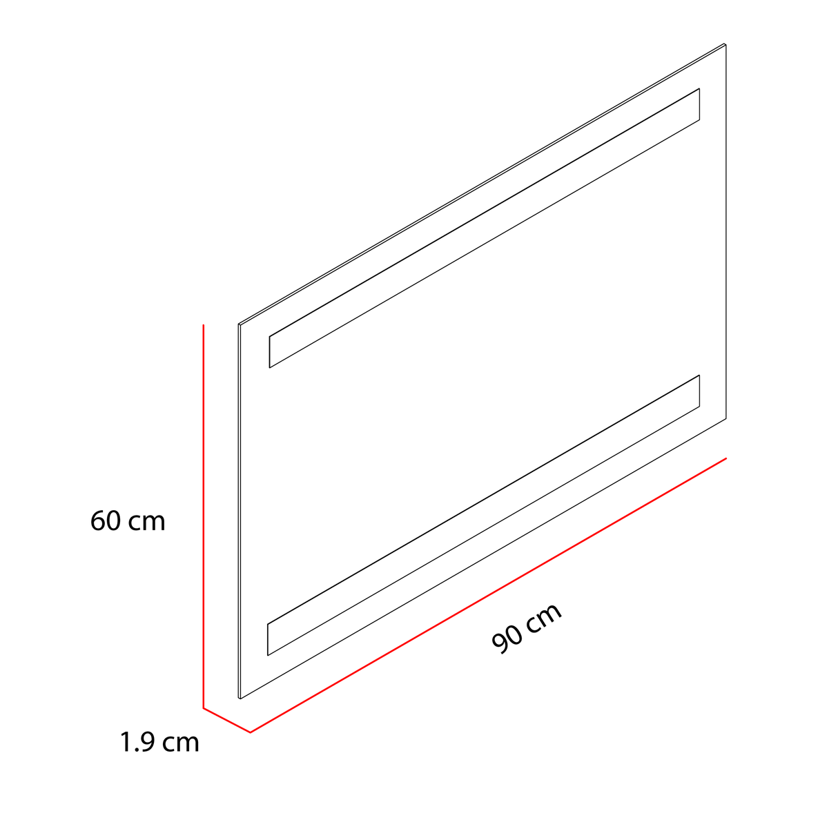 Espejo de Baño Udine Plateado 90x60cm Rectangular con Biselado - Espejos de Baño | Bylmo