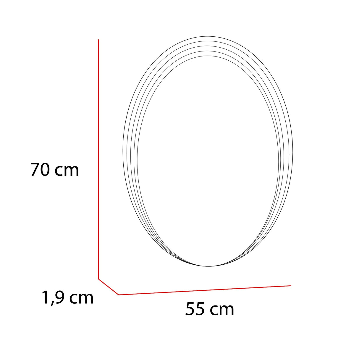 Espejo de Baño Zahara Plateado 55x70cm Redondo - Espejos de Baño | Bylmo