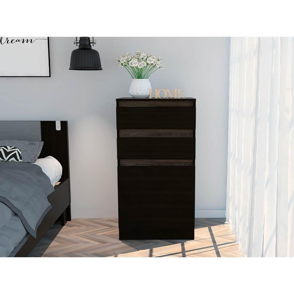 Tocador Kamelot Wengue y Coñac 59 cm con Dos Cajones y Una Puerta - Escritorios y Archivadores | Bylmo