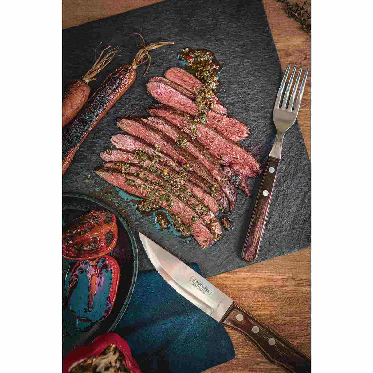 Juego de Cubiertos Castaño 19x31cm de 4 Piezas Apto para Lavavajillas - Utensilios y Accesorios | Bylmo