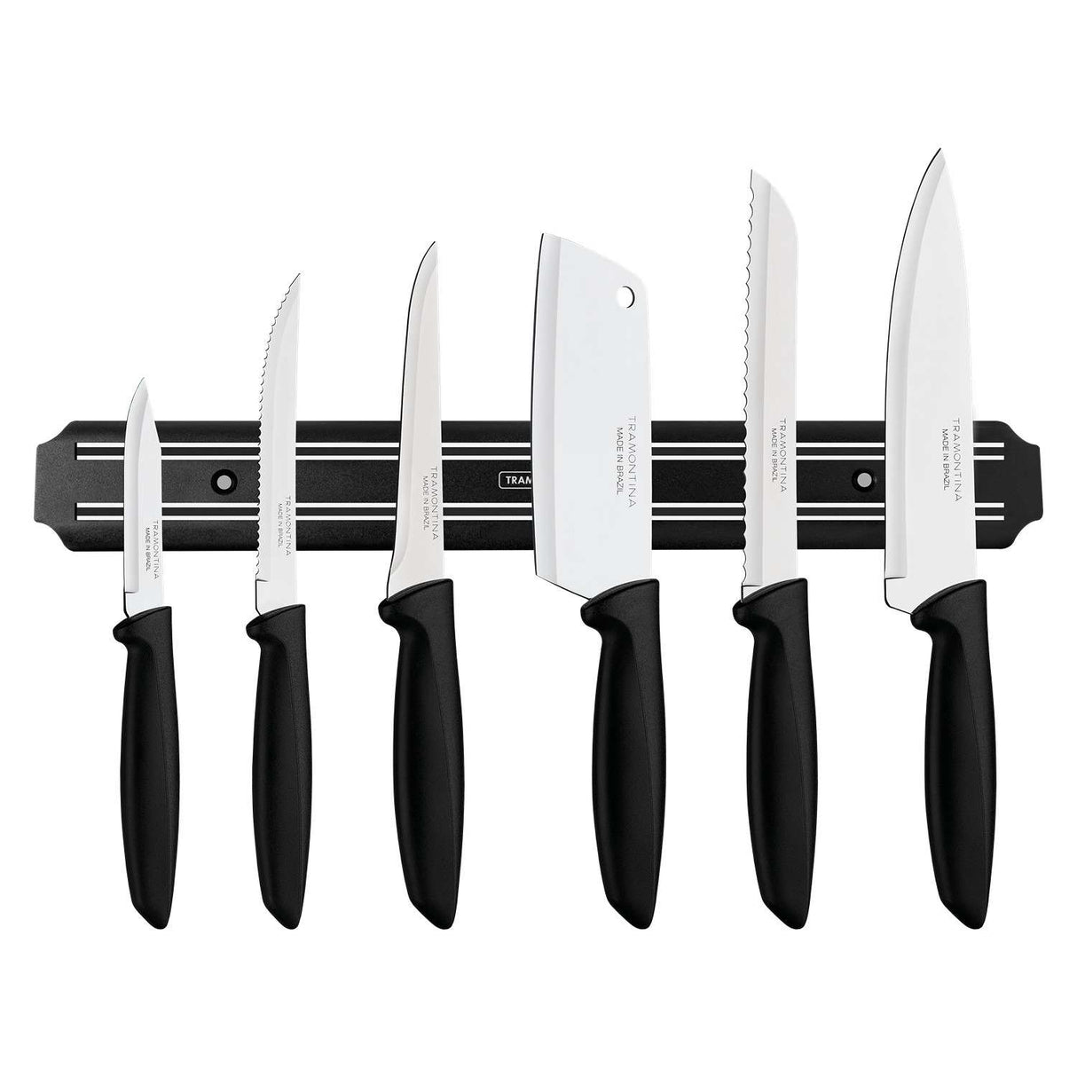 Juego de Cuchillos Plenus Negro 42 cm 6 piezas con Barra Magnética para Cuchillos - Utensilios y Accesorios | Bylmo