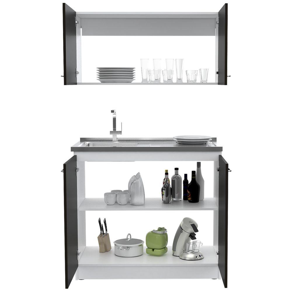 Cocina Nápoles Wengue 100 cm con Mesón - Cocinas | Bylmo